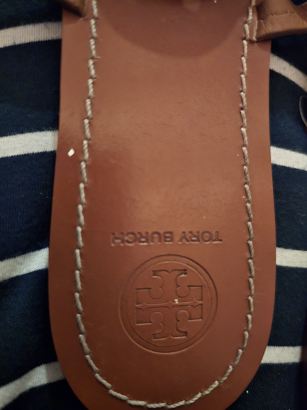 Tory Burch Miller Logo Sandals in Saddle Brown - Picture 3 of 10
